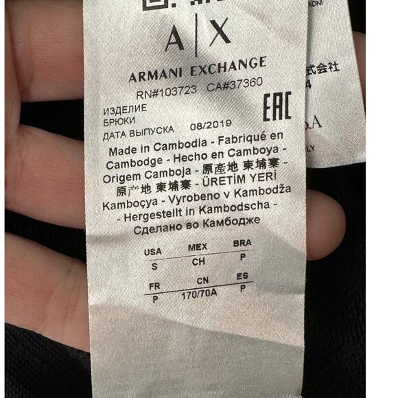 Armani Exchange black pull on sweat pants size Small - Picture 4 of 8